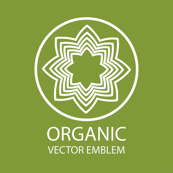 Vetor emblema orgânico abstrato, monograma esboço, símbolo da flor, impressão, carimbo —  Vetores de Stock