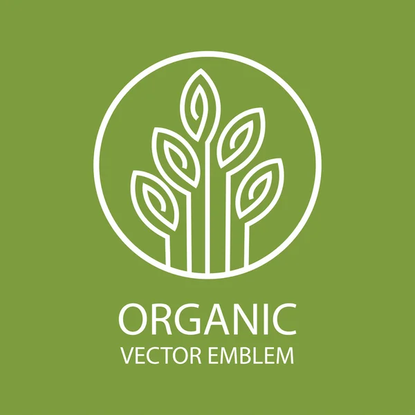Vektör soyut organik amblemi, anahat monogram, çiçek simgesi, baskı, damga