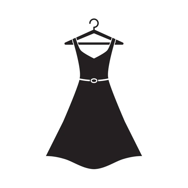 Vestido largo de mujer en una percha — Vector de stock