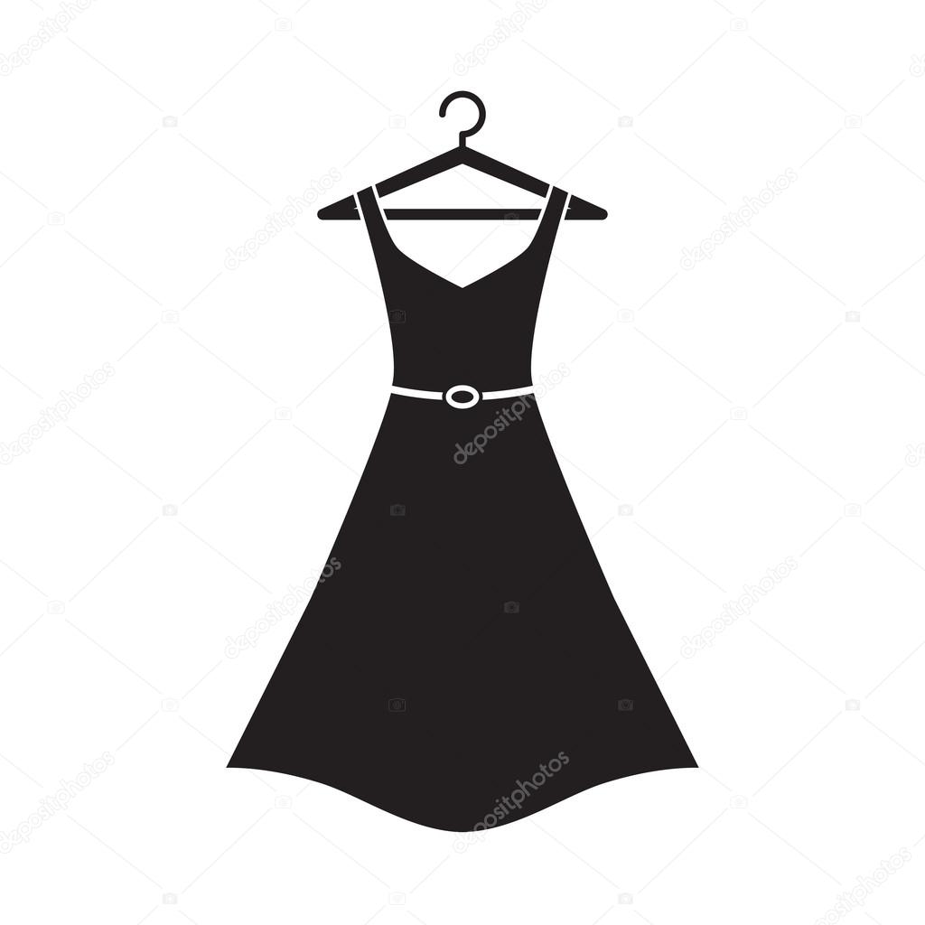 Female long dress on a hanger — Stock Vector © liluydesign #116756998