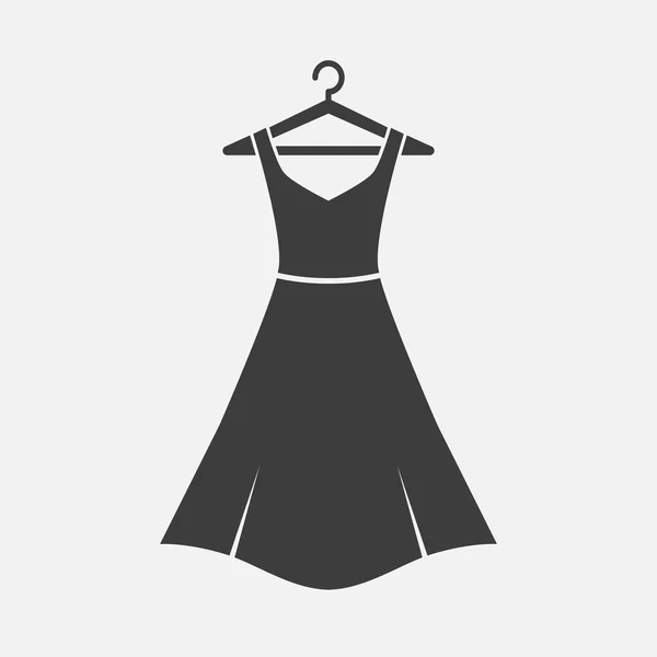 Weibliches langes Kleid auf einem Kleiderbügel — Stockvektor