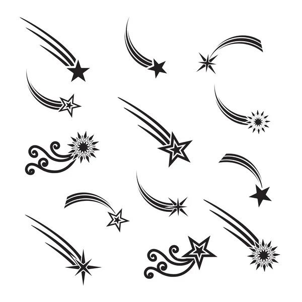 Falling stars vector set. — Stock Vector