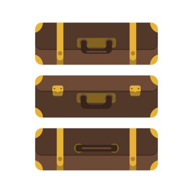 Üç bavul kümesi. Yukarıdan görüntülemek.