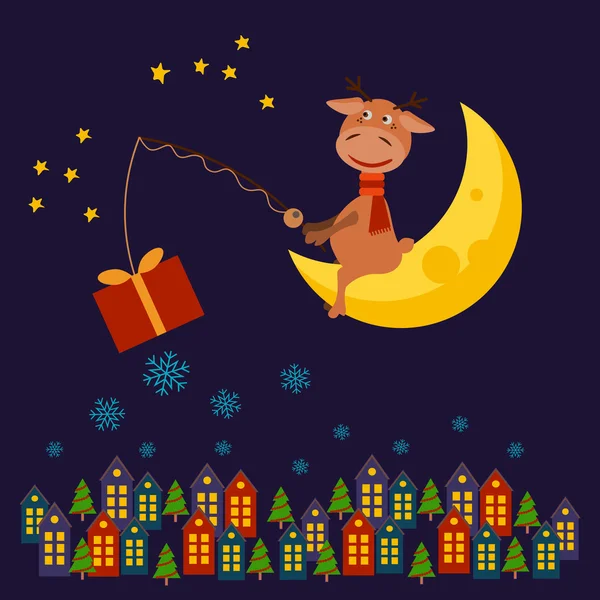 Geyikli Noel kartı