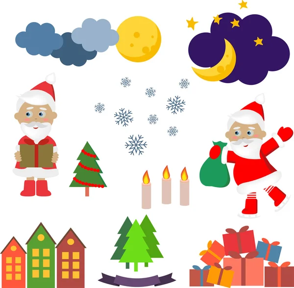 Christmas set of vector images — Stock Vector
