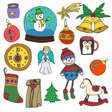 Winter,New year, Christmas outline icons set. Decorative elements for winter holidays for design.