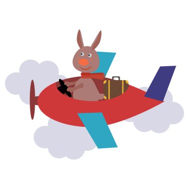 aktarımında sevimli tavşan eşarp ile. Vektör