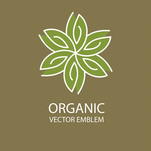 Vector abstracto emblema orgánico, esquema monograma, símbolo de la flor — Vector de stock