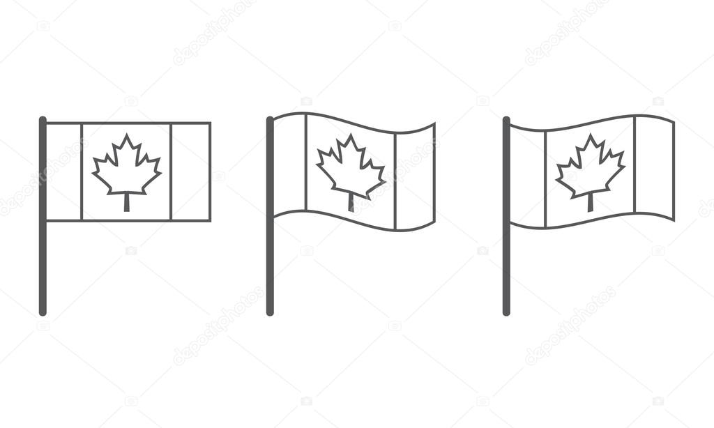 Vector Canadian flag icon set, flag of Canada, eps8