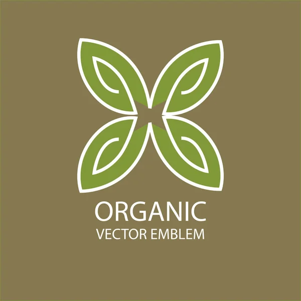 Vetor emblema orgânico abstrato, monograma esboço, símbolo de flor — Vetor de Stock