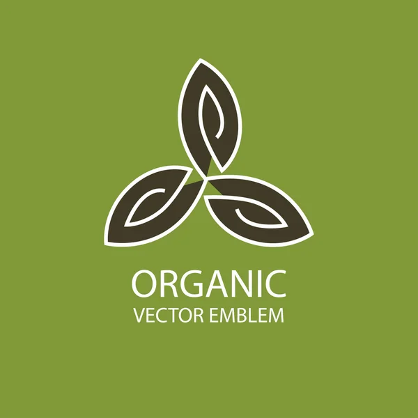 Emblema organico fabstract vettoriale, monogramma di contorno, simbolo — Vettoriale Stock