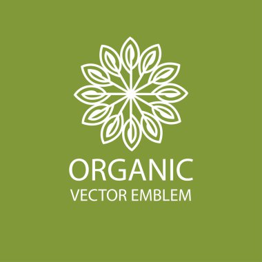 Vektör soyut organik amblemi, anahat monogram, çiçek simgesi