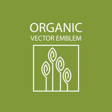 Vektör soyut organik amblemi, anahat monogram, çiçek simgesi