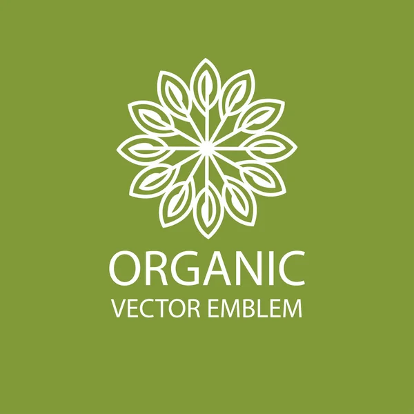 Vector abstrakt organiska emblem, disposition monogram, blomma symbol — Stock vektor