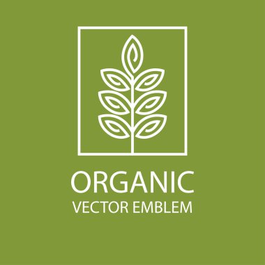 Vektör soyut organik amblemi, anahat monogram, çiçek simgesi