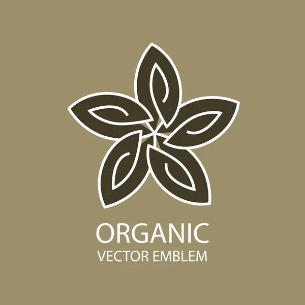 Vector abstrakt organiska emblem, disposition monogram, blomma symbol — Stock vektor