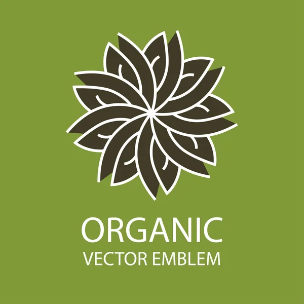 Vektör soyut organik amblemi, anahat monogram, çiçek simgesi