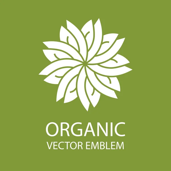 Vector abstrakt organiska emblem, disposition monogram, blomma symbol — Stock vektor