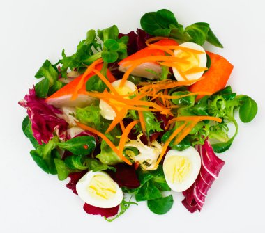 Hindiba, hindiba, Yengeç sopa ve bıldırcın E Frise mısır salatası