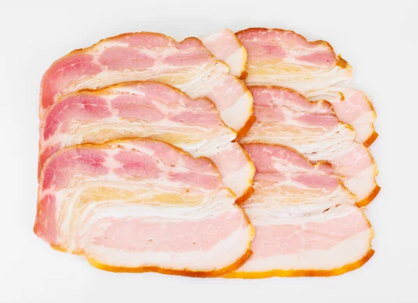 Geräucherter Speck, Schmalz, rohes Schweinefleisch mit Gewürzen — Stockfoto
