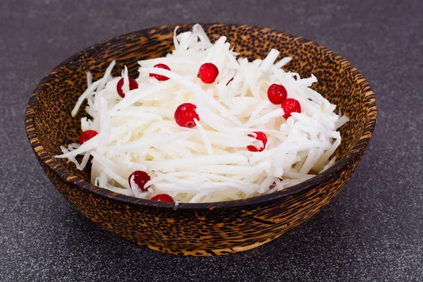 Dietary Salad from Daikon and Cranberry  Health Food — Stock Photo, Image