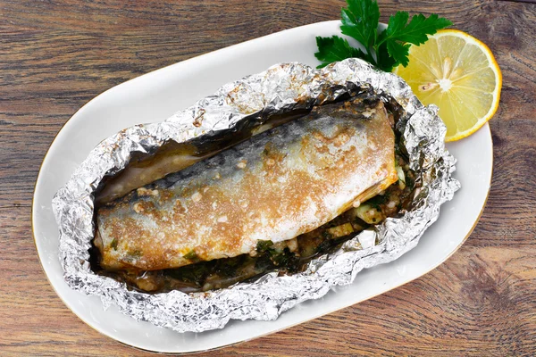Mackerel Stuffed with Celery and Parsley in a Sauce of Coconut M — Stock Photo, Image