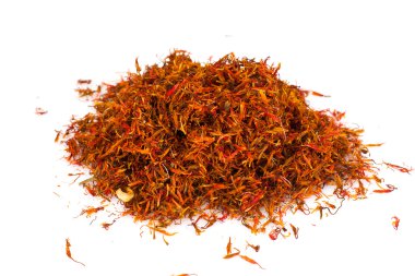 Beyaz arka plan üzerinde izole baharat safran