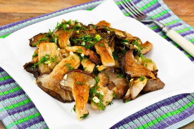 Kızarmış istiridye mantar