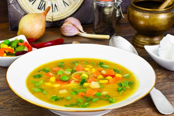 Mexikói zöldség Mix tök-sárgarépa leves — Stock Fotó