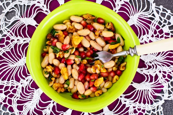 White Beans with Pomegranates, Walnuts, Olive Oil, Lemon Juice
