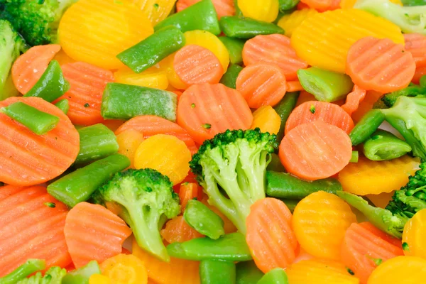 Ångade grönsaker potatis, morötter, blomkål, Broccoli — Stockfoto