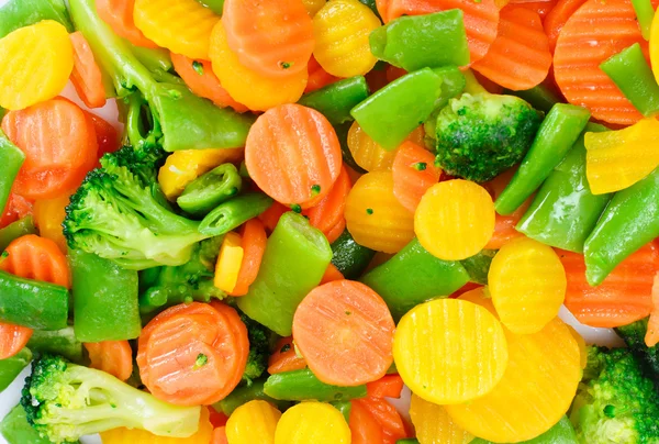 Gestoomde groenten aardappelen, wortelen, bloemkool, Broccoli — Stockfoto