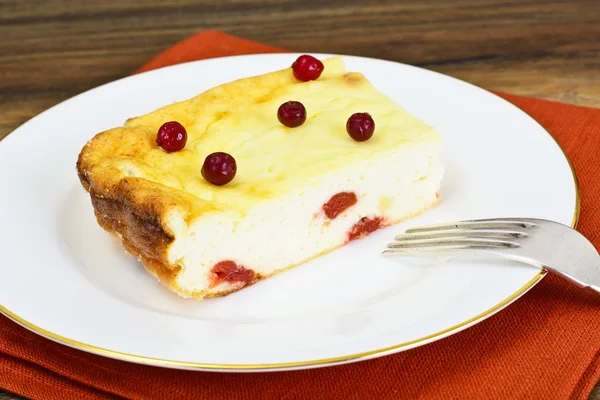 Köstliche gebackene Hüttenkäse Auflauf — Stockfoto