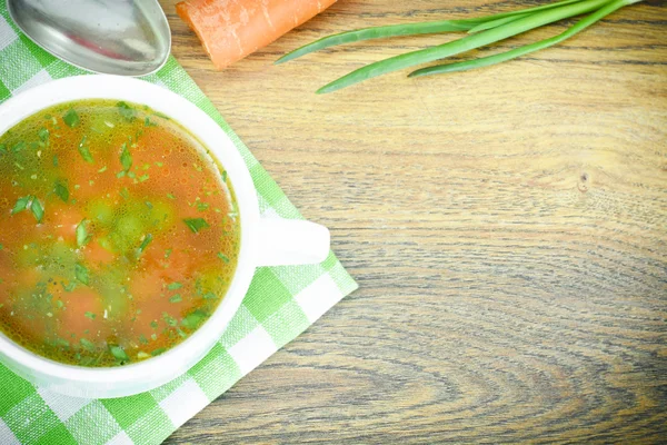 Sopa de legumes, Bouillon de dieta de frango — Fotografia de Stock