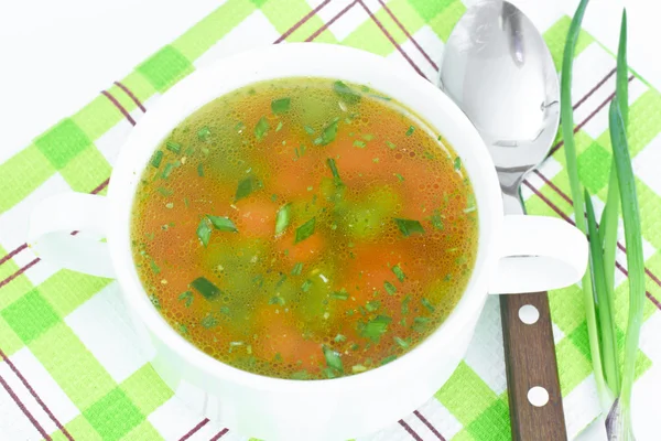 Vegetable Soup, Chicken Diet Bouillon — Stock Photo, Image