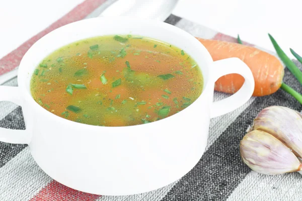 Sopa de verduras, Bouillon de dieta de pollo — Foto de Stock