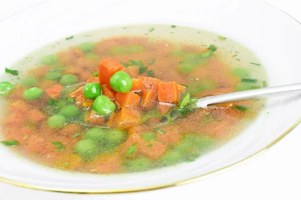 Gemüsesuppe, Hühnerbrühe — Stockfoto