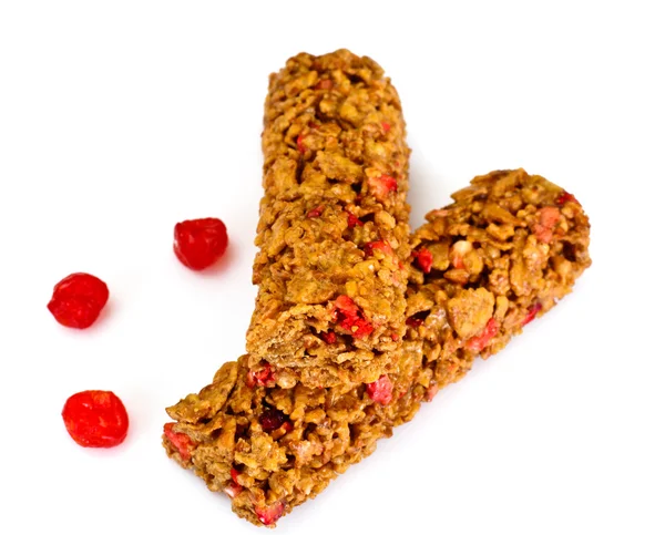 Barras de muesli con semillas de girasol, frutos secos y cerezas secas — Foto de Stock