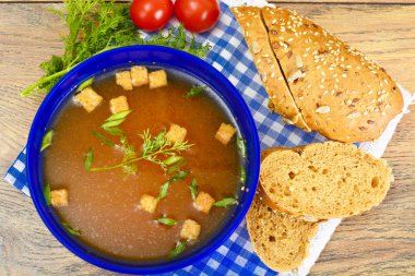 Sicilya domates çorbası. Ulusal İtalyan mutfağı