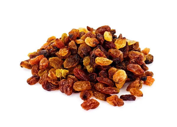 bir avuç kuru üzüm beyaz zemin üzerine izole