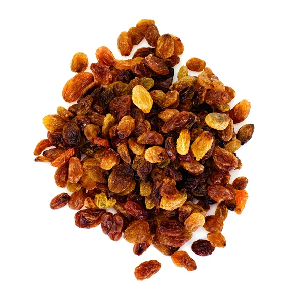 bir avuç kuru üzüm beyaz zemin üzerine izole