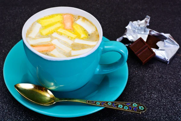 Cacao, koffie met Marshmallows zoete voedsel — Stockfoto