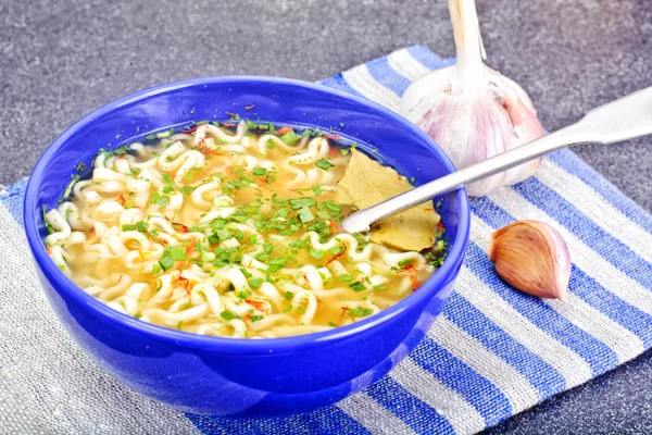 Tasty Chicken Soup with Noodles — Stock Photo, Image