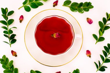 Çiçekli Kırmızı Gül ebegümeci çayı
