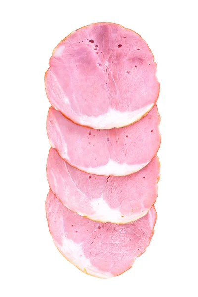 Salchicha de Barbados, Jamón sobre fondo blanco —  Fotos de Stock