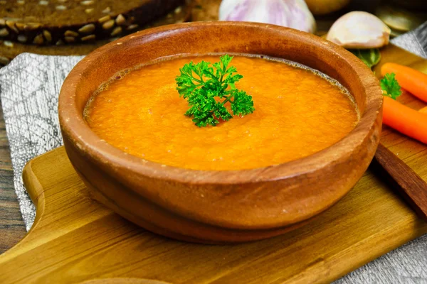Creme de cenoura Sopa Dieta Alimentos — Fotografia de Stock