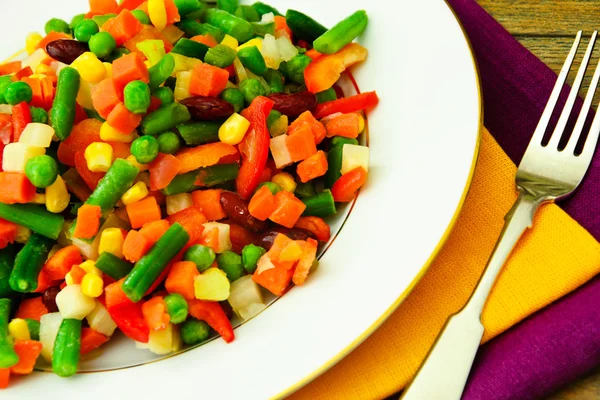 Meksykański mieszanka warzyw. Pomidory, fasola, seler, Zielona B — Zdjęcie stockowe