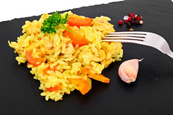 Cibo sano: Pilaf con carne e riso — Foto Stock