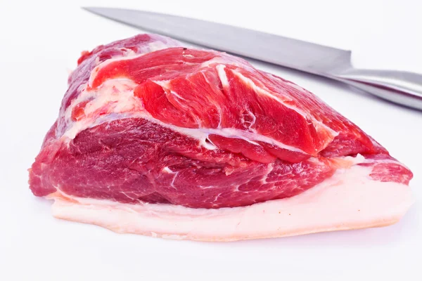 Um pedaço de porco cru fresco, carne — Fotografia de Stock