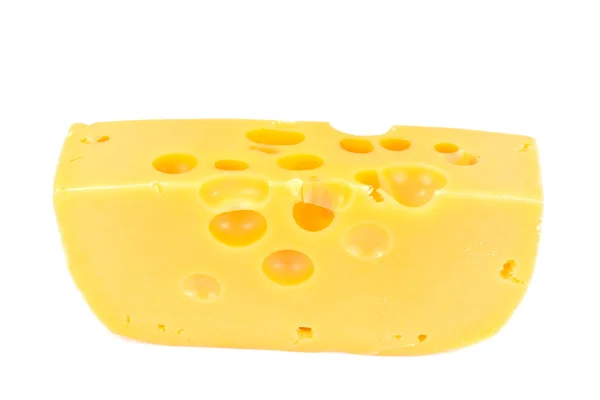 Schweizer Käse isoliert auf weißem Hintergrund — Stockfoto